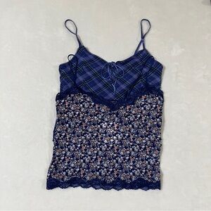 FOREVER 21 Womens Mesh Cami Bundle of 2 Blue Multi Size Medium